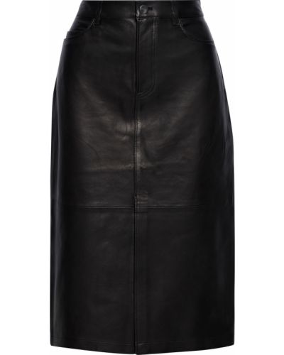 Černé midi sukně kožené Frame