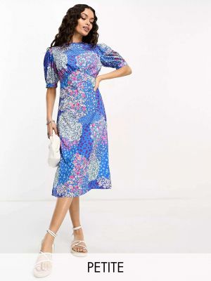 Платье миди в цветочек с принтом Influence синее