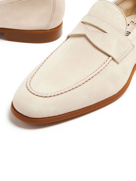 Seemisnahksed loafer-kingad Magnanni valge