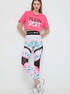 Спортни панталони с принт Plein Sport розово