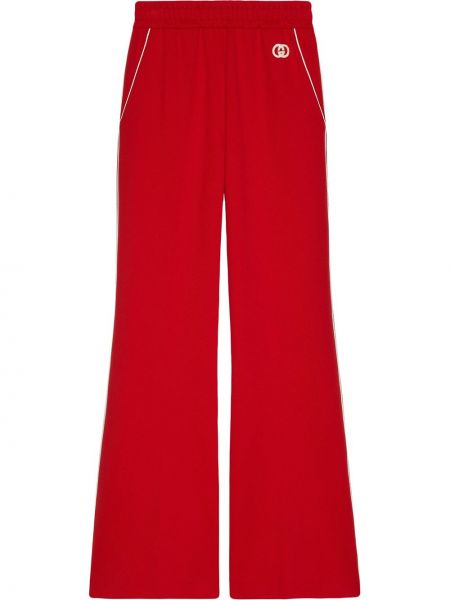 Pantalones con bordado Gucci rojo