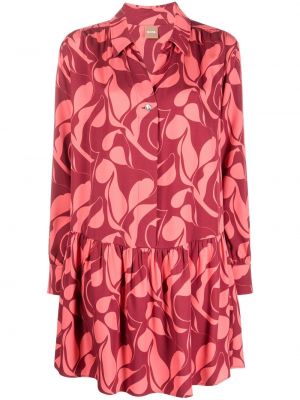 Robe chemise à imprimé à motifs abstraits Boss rose