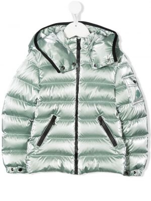 Pitkä takki tytöille Moncler Enfant vihreä