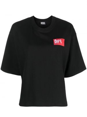 Koszulka bawełniana Diesel czarna