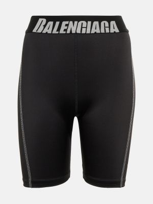 Байкерские шорты с логотипом BALENCIAGA черный