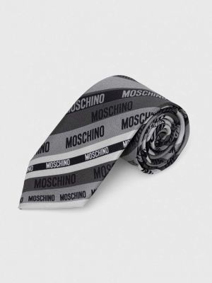 Копринена вратовръзка Moschino сиво