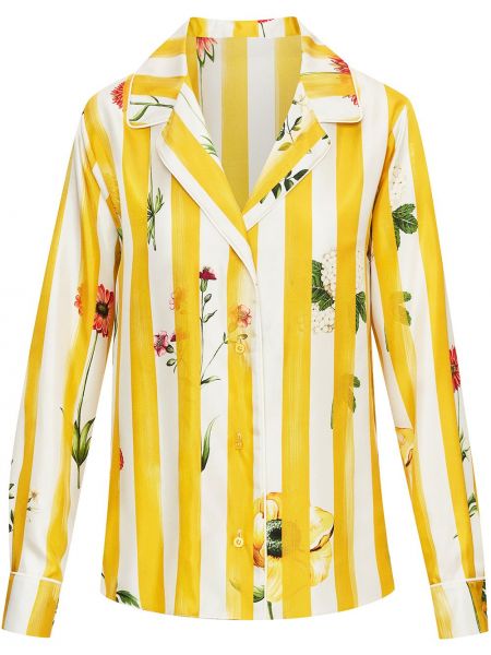 Blusa de flores con estampado Oscar De La Renta amarillo