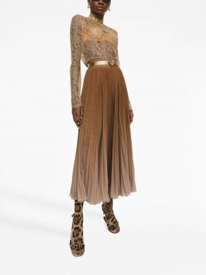 Spitzen transparenter bluse Dolce & Gabbana braun