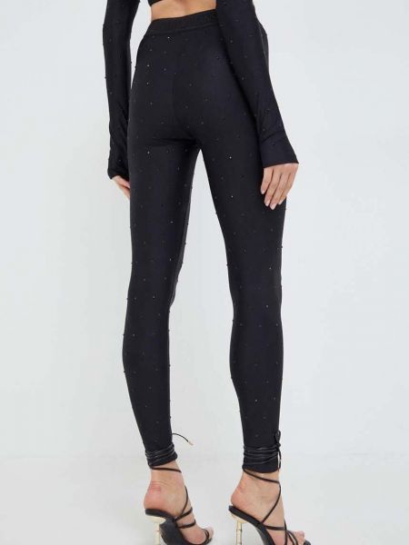 Legíny s aplikacemi Versace Jeans Couture černé