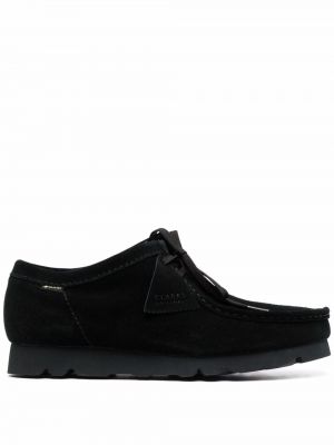 Pantofi loafer cu șireturi din piele de căprioară din dantelă Clarks Originals negru