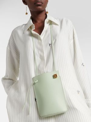 Kožna torba za preko ramena s džepovima Loewe zelena
