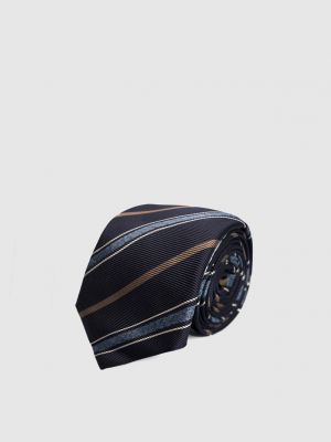 Смугаста шовкова краватка Brunello Cucinelli синя