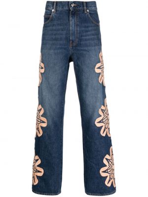 Straight leg jeans a fiori Bluemarble