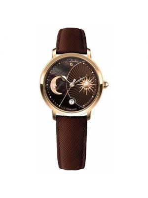 Наручные часы L'Duchen женские, кварцевые, водонепроницаемые коричневый