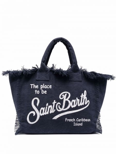 Strandtasche mit print Mc2 Saint Barth blau