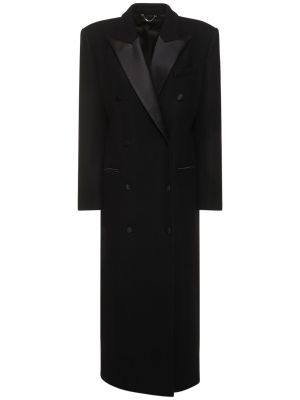 Vlnený kabát Magda Butrym čierna