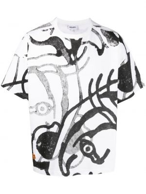 Camiseta con rayas de tigre Kenzo blanco