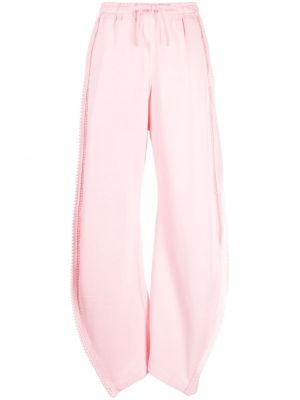 Памучни спортни панталони на райета Jnby розово