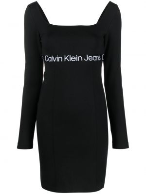 Džinsa auduma kleita džersija Calvin Klein Jeans