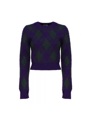 Sweter z wzorem argyle Burberry niebieski