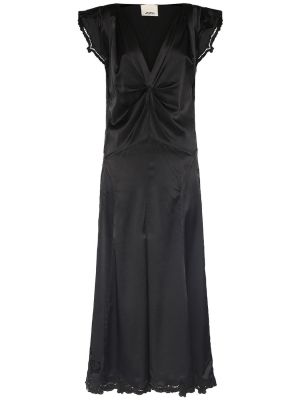 Ujjatlan selyem hosszú ruha Isabel Marant fekete