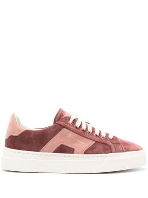 Sneakers σουέντ με σχέδιο Santoni ροζ
