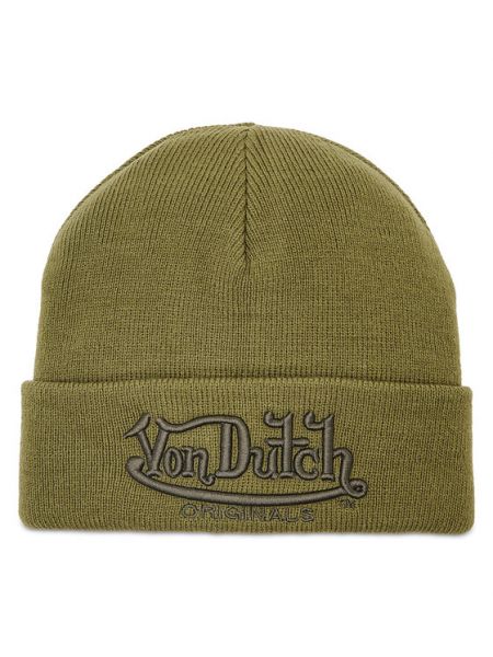 Dzianinowa czapka Von Dutch khaki