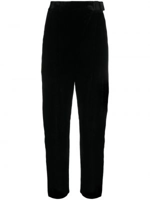 Pantaloni cu picior drept cu imprimeu geometric Emporio Armani negru