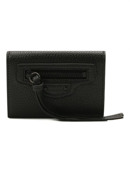 Кожаный кошелек для монет Balenciaga черный