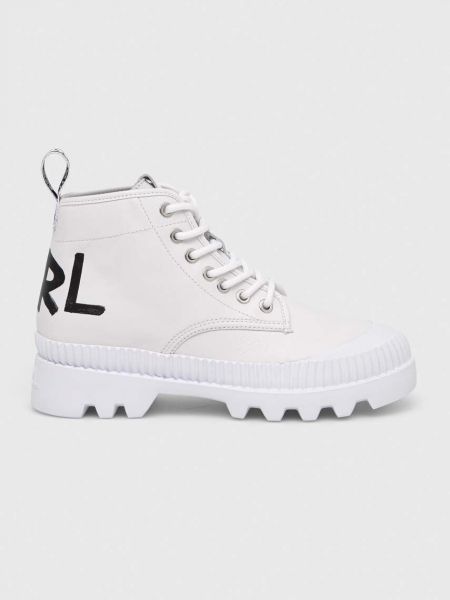 Pantofi din piele Karl Lagerfeld alb