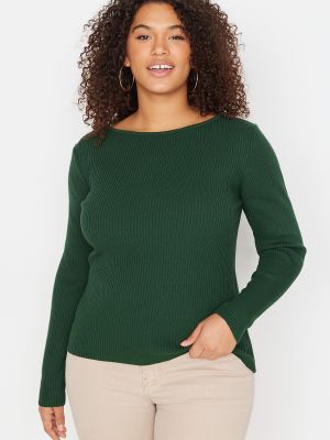 Pieguļošs džemperis Trendyol zaļš