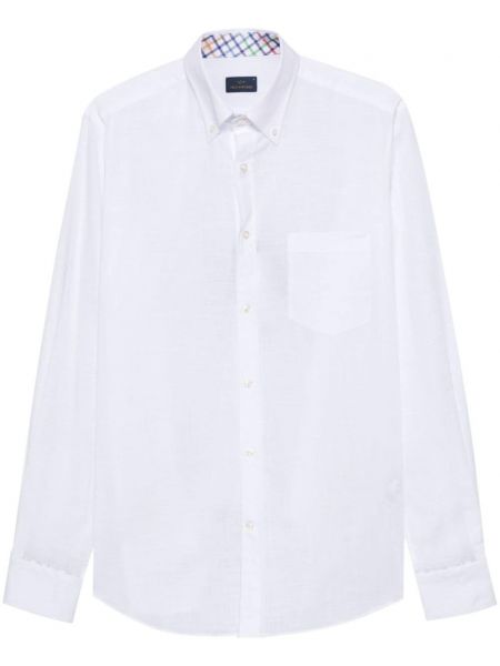 Bavlnená dlhá košeľa Paul & Shark biela