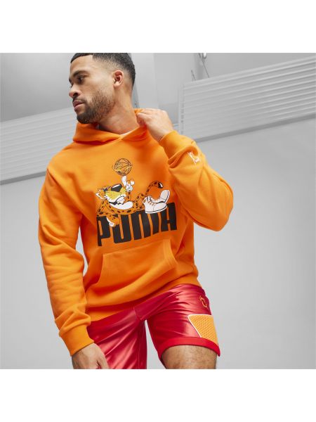 Bluza z kapturem Puma pomarańczowa