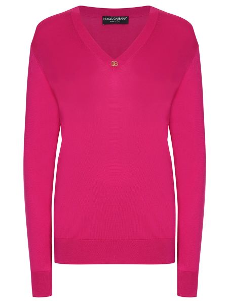 Шелковый пуловер Dolce & Gabbana розовый