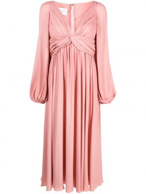 Růžové krepové dlouhé šaty Giambattista Valli