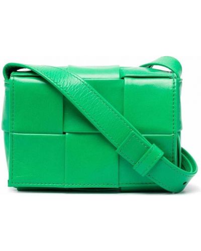 Кожени чанта за ръка Bottega Veneta зелено
