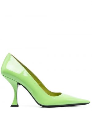 Кожени полуотворени обувки By Far зелено