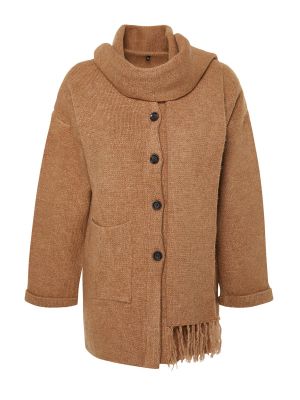 Трикотажное пальто Trendyol коричневое