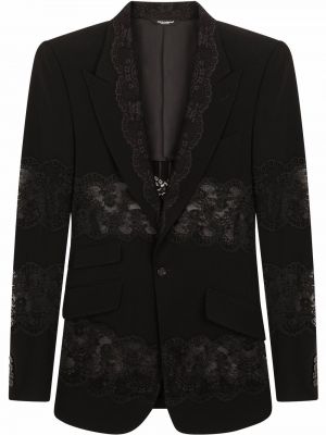 Čipkované sako Dolce & Gabbana čierna
