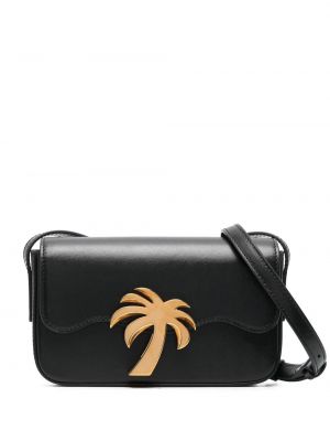 Kožená plážová kabelka Palm Angels černá