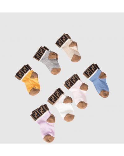 Шкарпетки з візерунком Fendi, коричневі