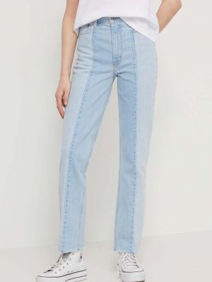 Niebieskie proste jeansy z wysoką talią Abercrombie & Fitch