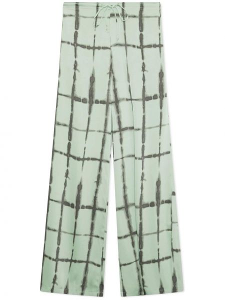 Volné kalhoty s vysokým pasem z polyesteru Jonathan Simkhai Standard - zelená