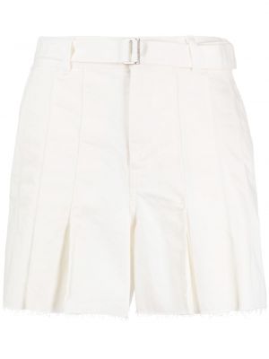 Плисирани памучни шорти Sacai бяло