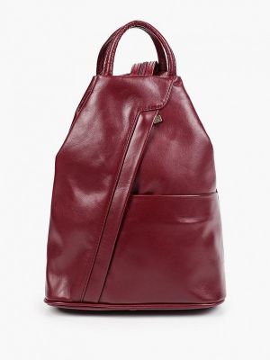 Бордовый кожаный рюкзак Tuscany Leather