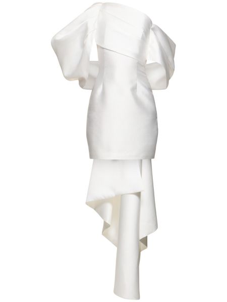 Mini-abito con fiocco Solace London bianco