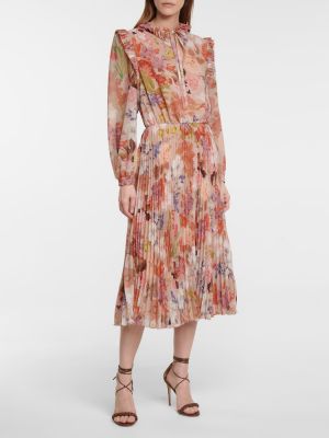 Rochie midi cu model floral plisată Etro