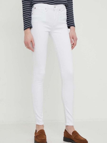 Białe jeansy skinny z kieszeniami Tommy Hilfiger
