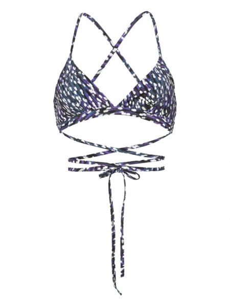 Bikini cu imagine cu imprimeu abstract Isabel Marant albastru