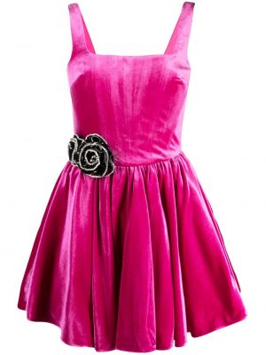 Plisirana koktel haljina s cvjetnim printom The New Arrivals Ilkyaz Ozel ružičasta